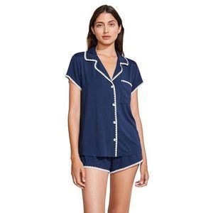 Eberjey Frida Shortie Pj Set Women's Pajama Sets Navy/Ivory : XL, Spandex/Modal